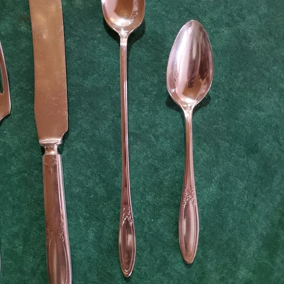 1915 - 46 Piece Antique Associated Silver Plated Yourex Panama Flatware Set - Picture 3 of 8